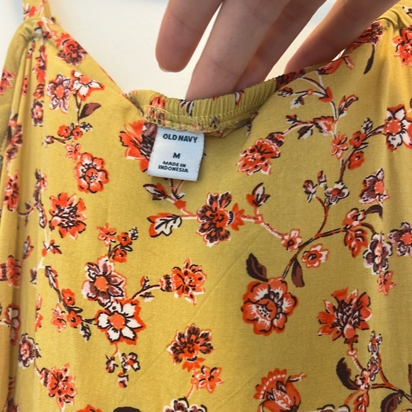 Old Navy Mustard Dress with Red Floral Print - Picture 2 of 3